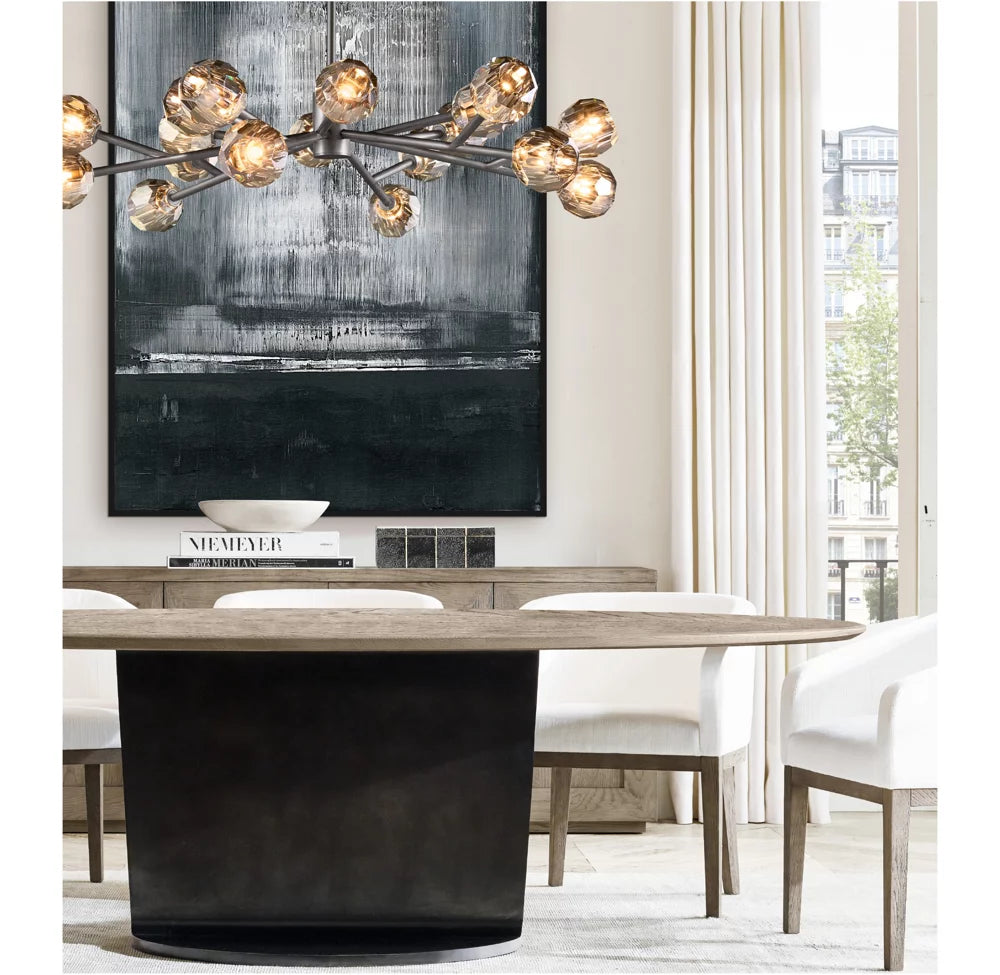 Boule De Cristal Smoke Glass Round Chandelier 48"