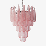 Murano Pink Glass Droplet Chandelier