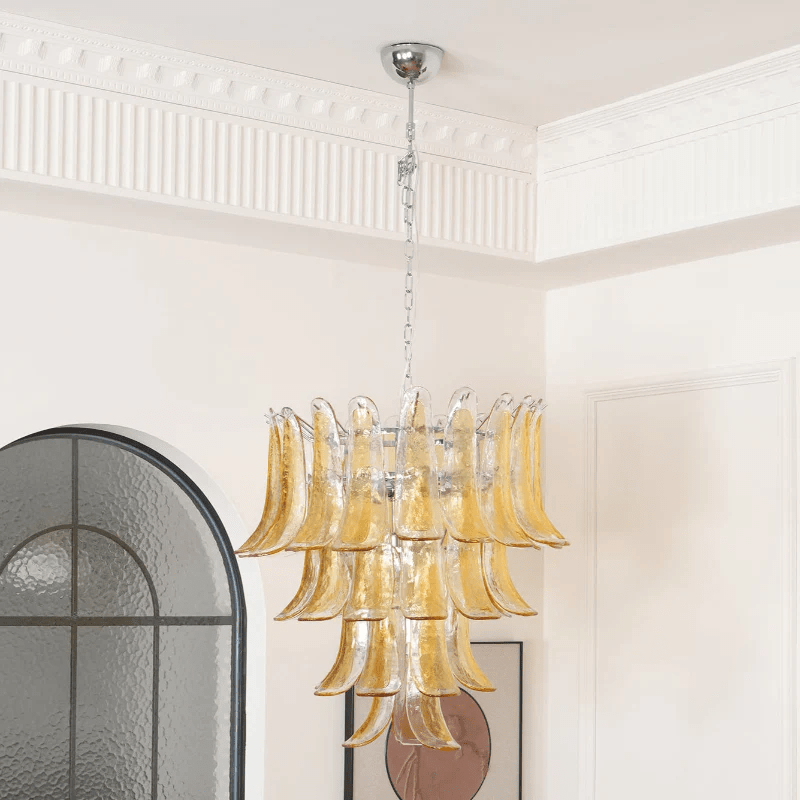 Murano Amber Lily Chandelier