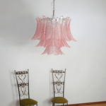 Murano Pink Glass Leaf Chandelier