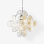 Murano Disc White Glass Chandelier