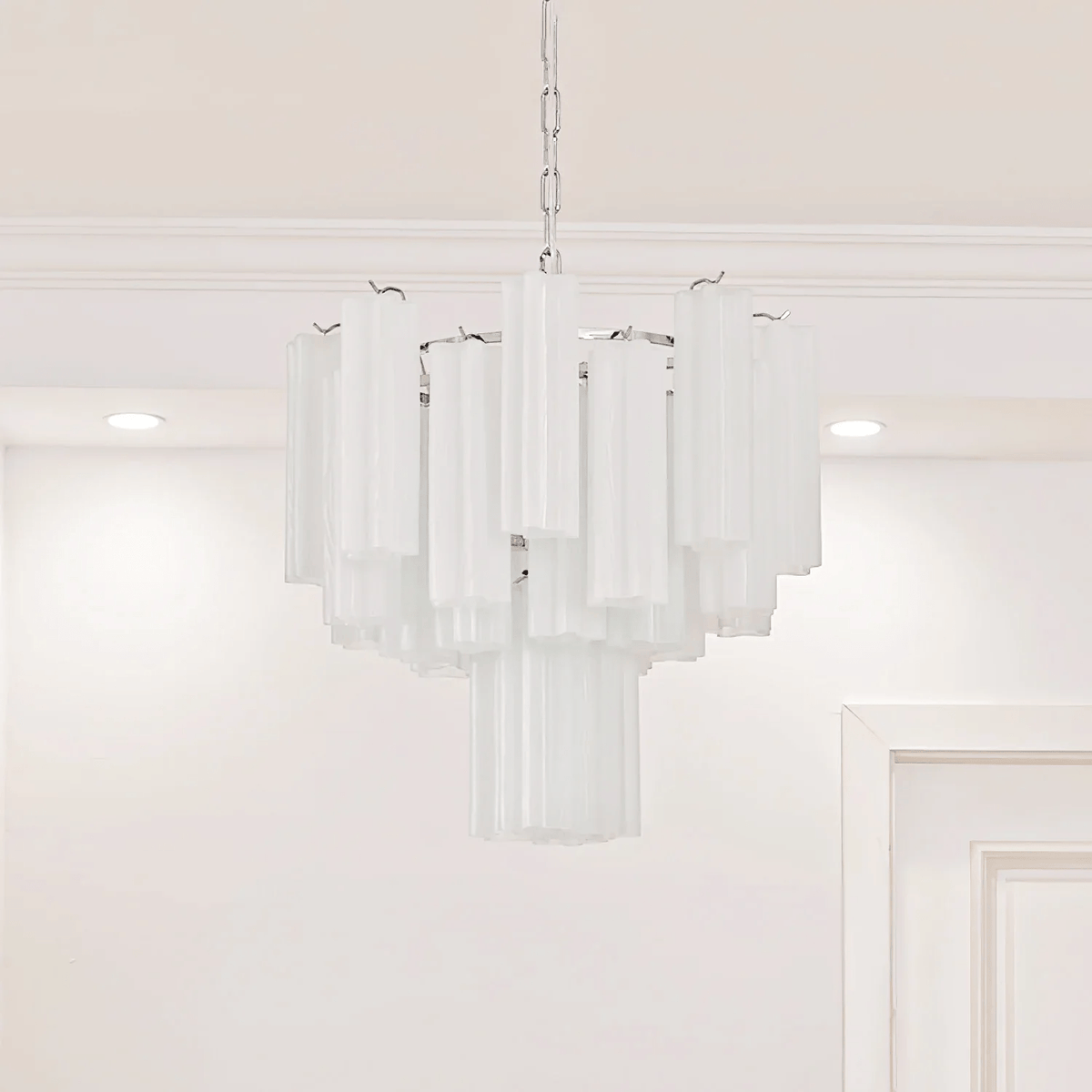 Frosted Glass Tubes Chandelier