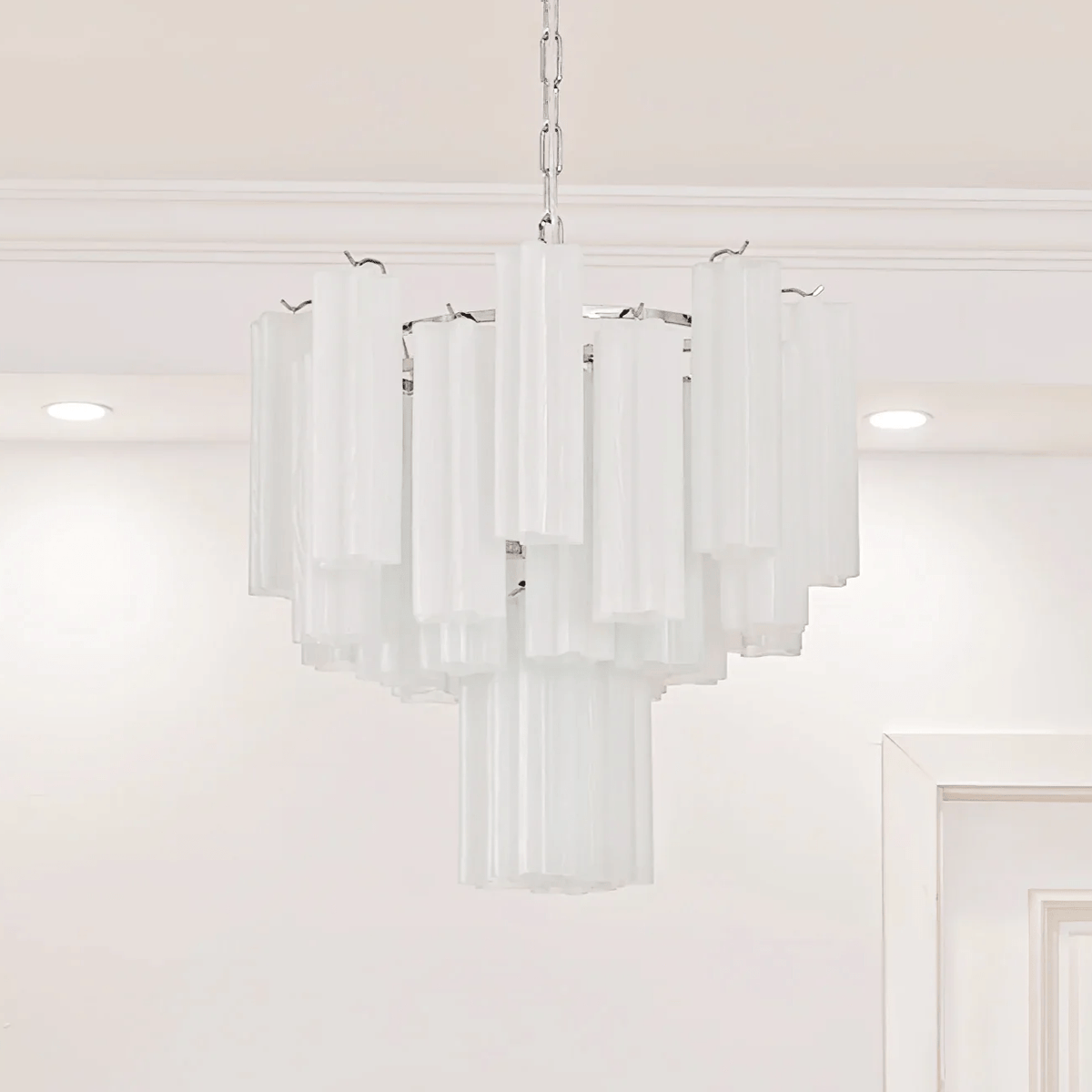 Frosted Glass Tubes Chandelier