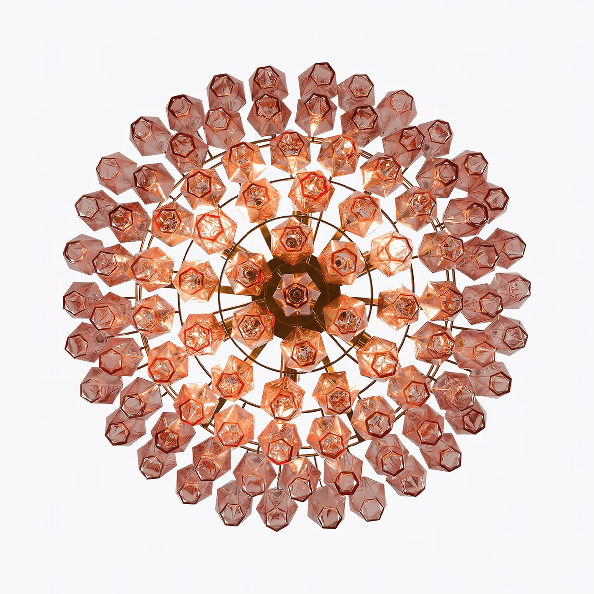 Pink Polygon Drop Chandelier