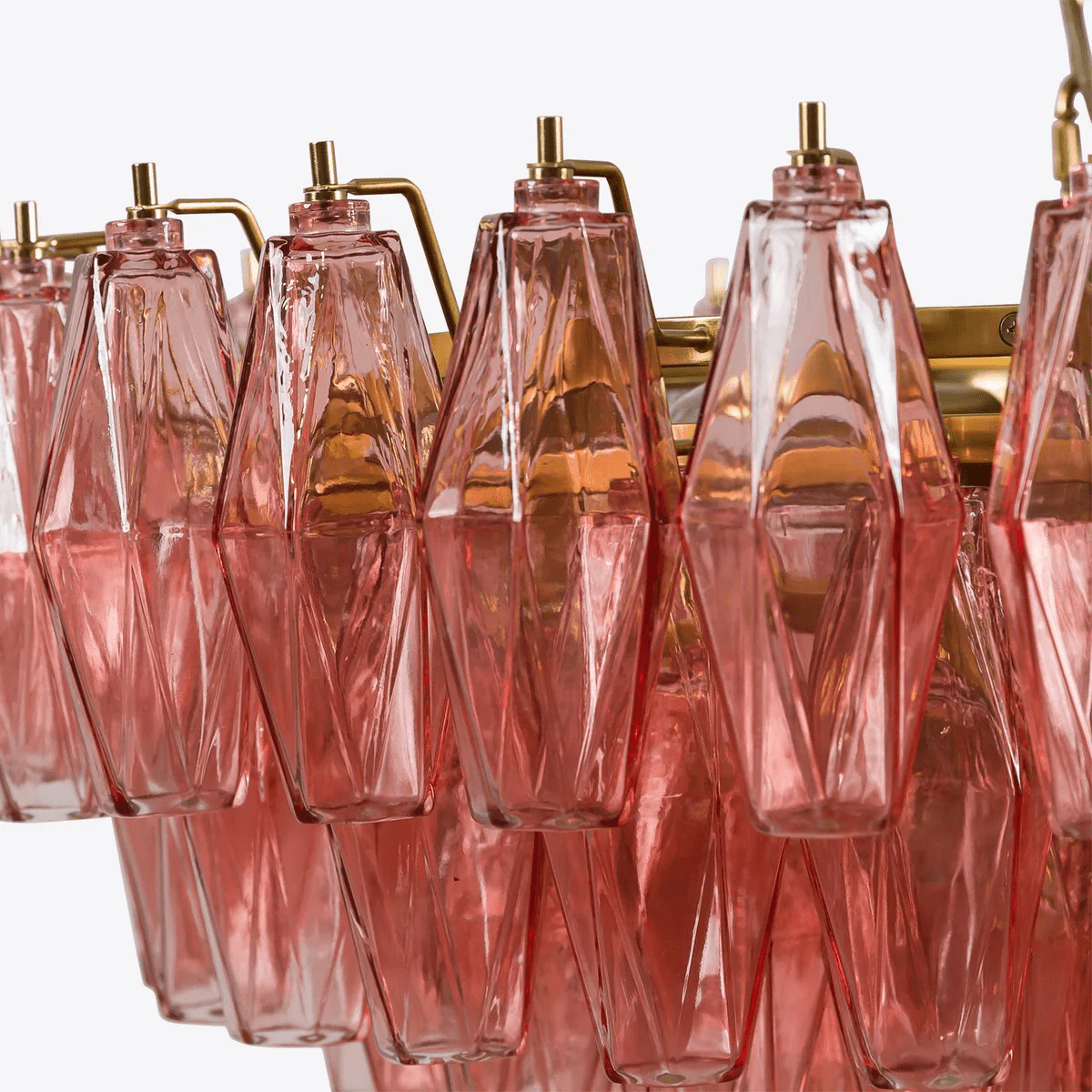 Pink Polygon Drop Chandelier
