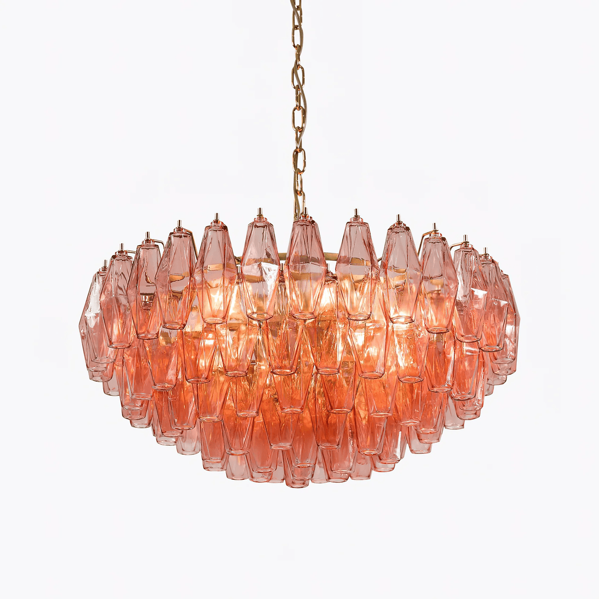 Pink Polygon Drop Chandelier