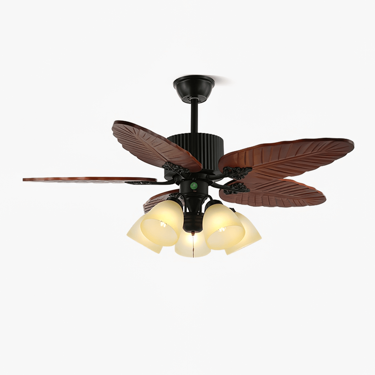 Banana Wood Leaves Ceiling Fan Light