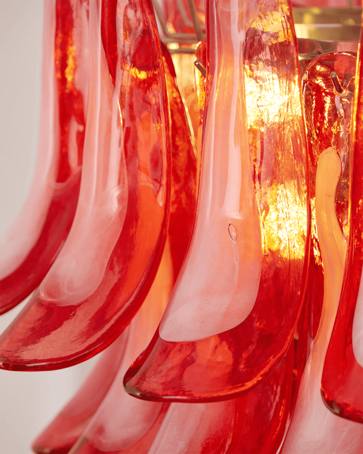 Crimson Glass Murano Petals Chandelier