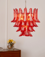 Crimson Glass Murano Petals Chandelier