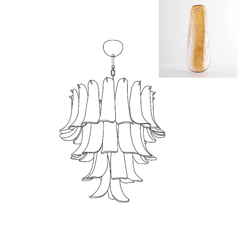 Murano Glass Petals Chandelier
