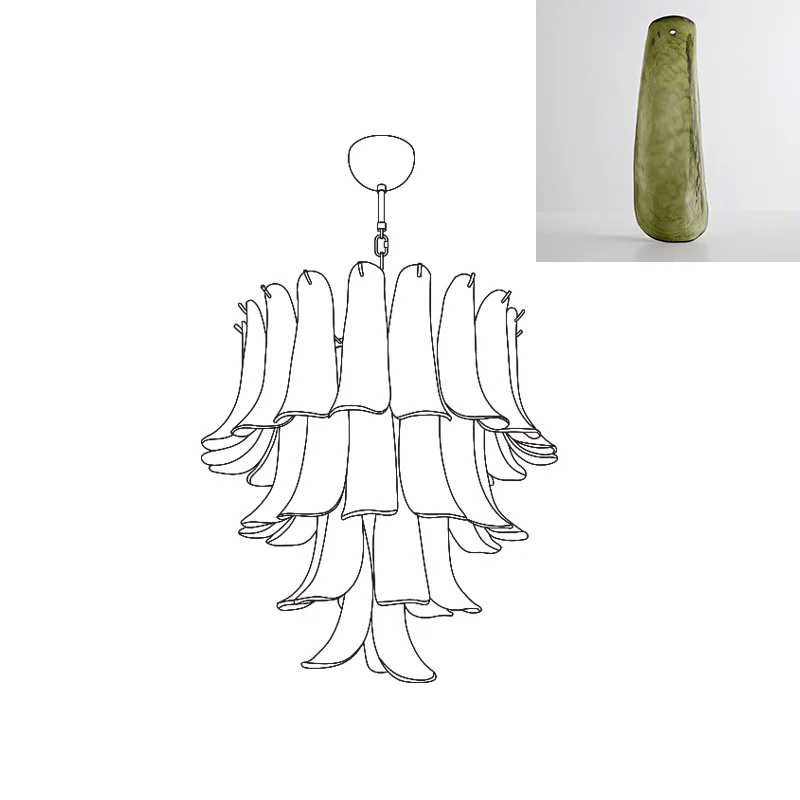 Murano Glass Petals Chandelier