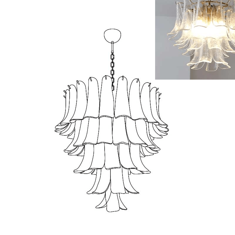 Murano Glass Petals Chandelier