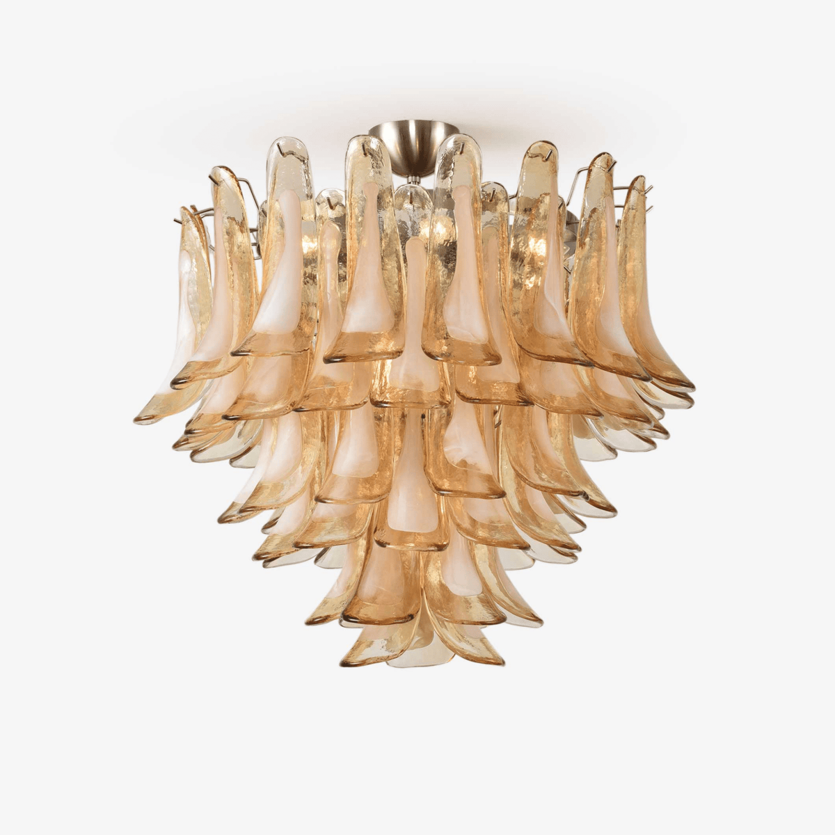 Amber Petal Glass Ceiling Lamp