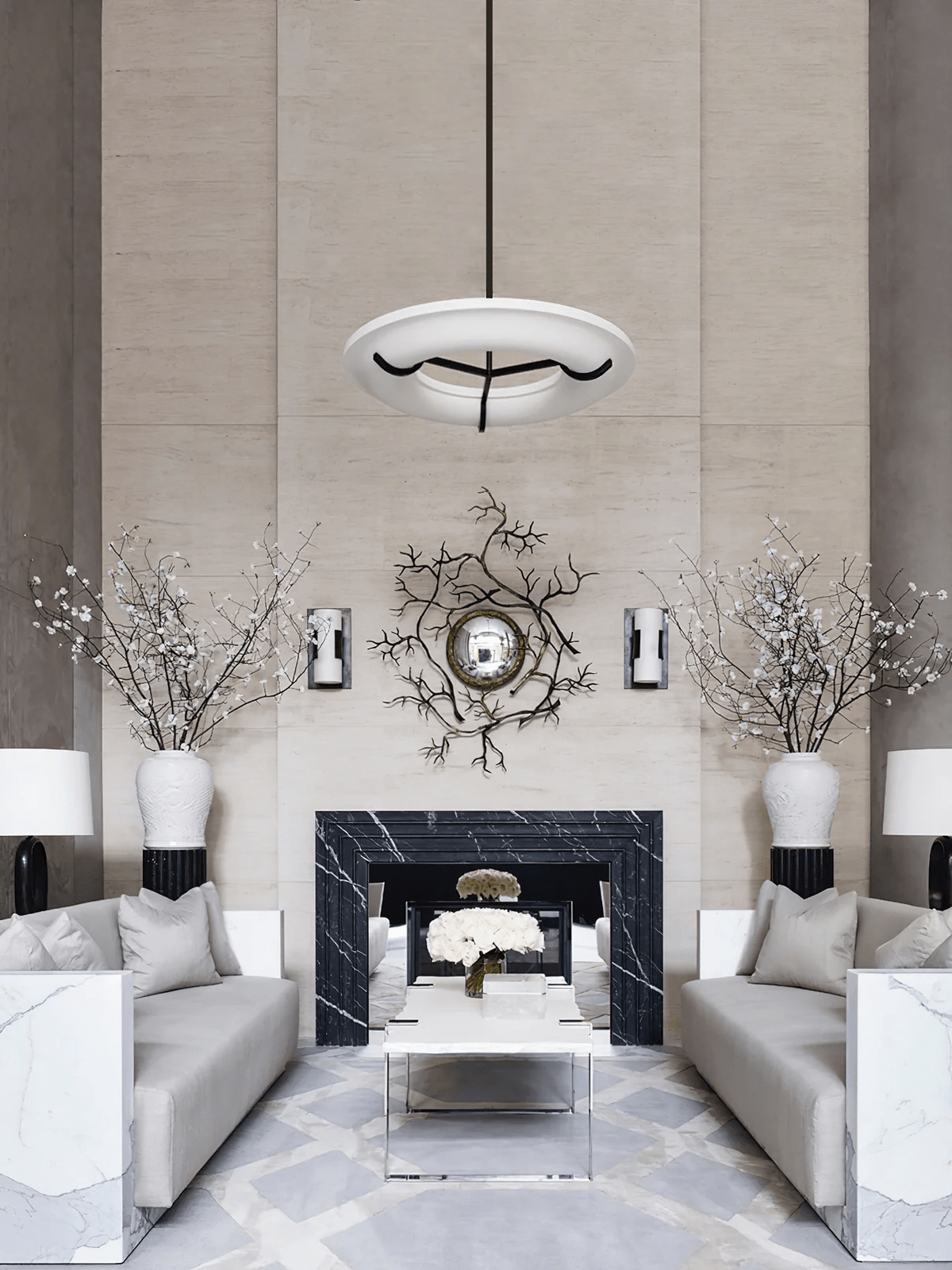 Carve Alabaster Pendant Light