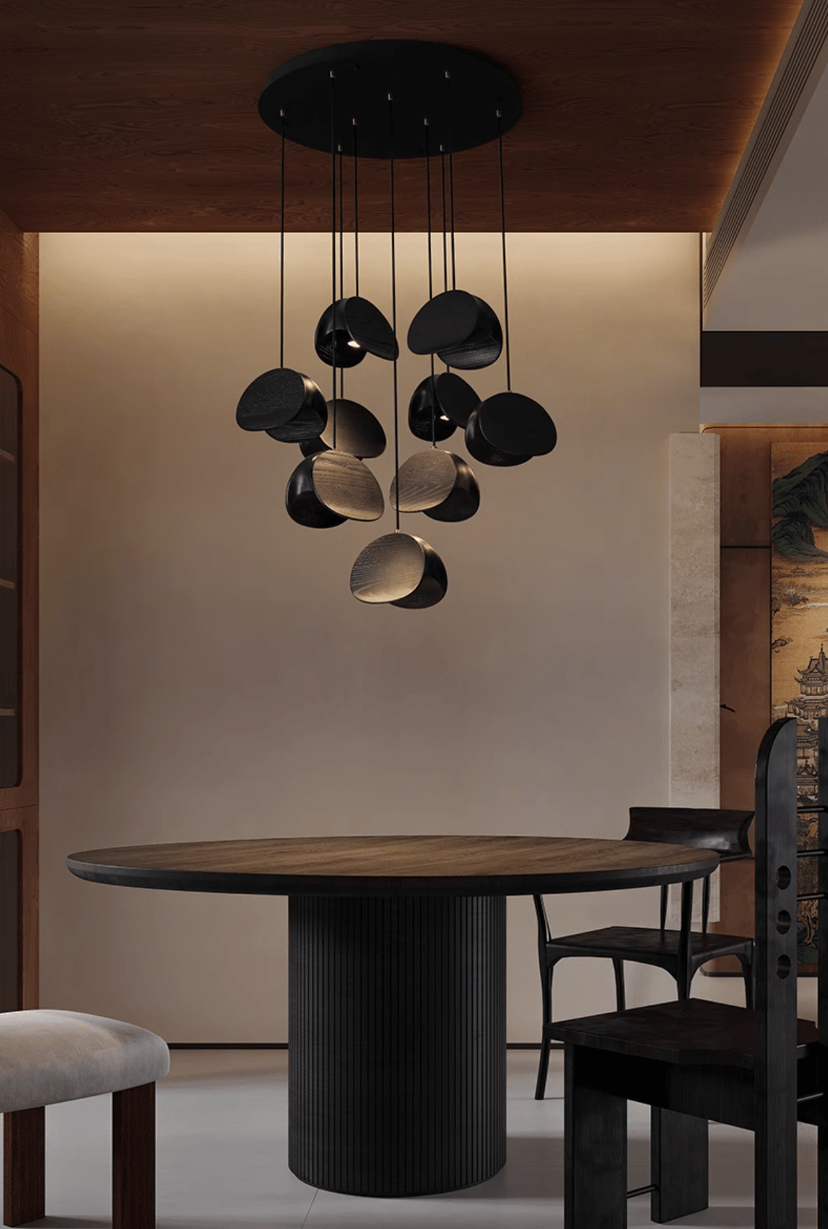 Orbit Fold Wood Pendant Light