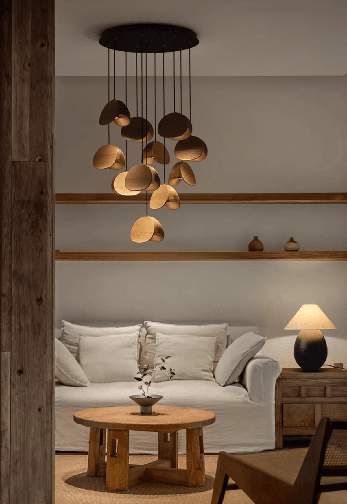Orbit Fold Wood Pendant Light
