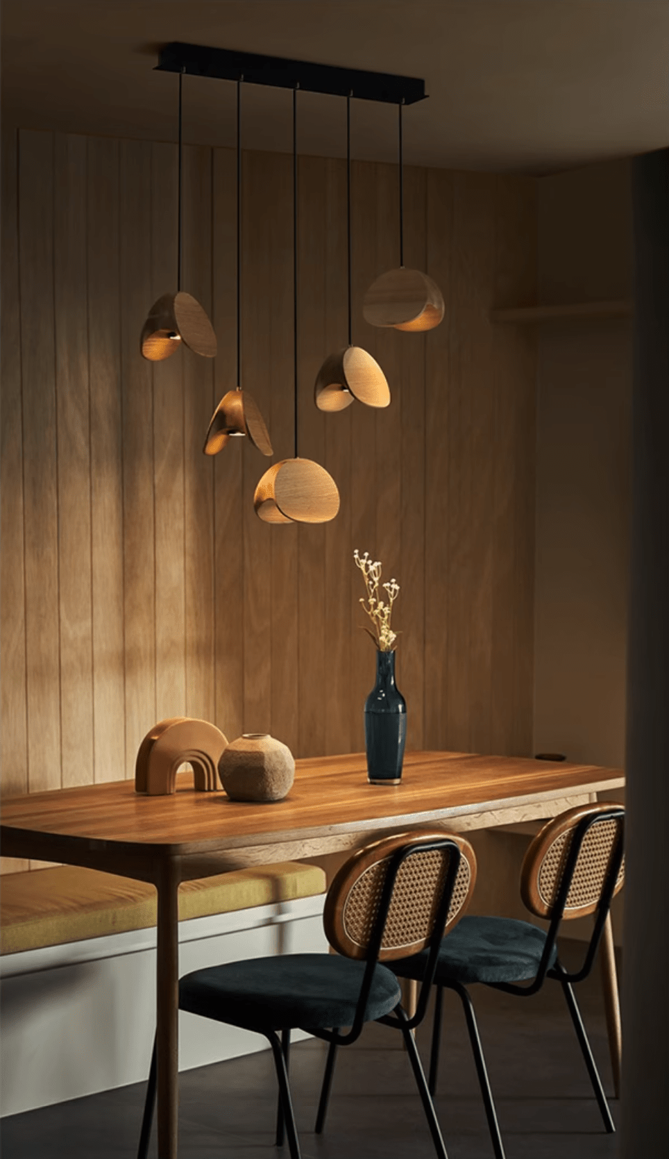 Orbit Fold Wood Pendant Light