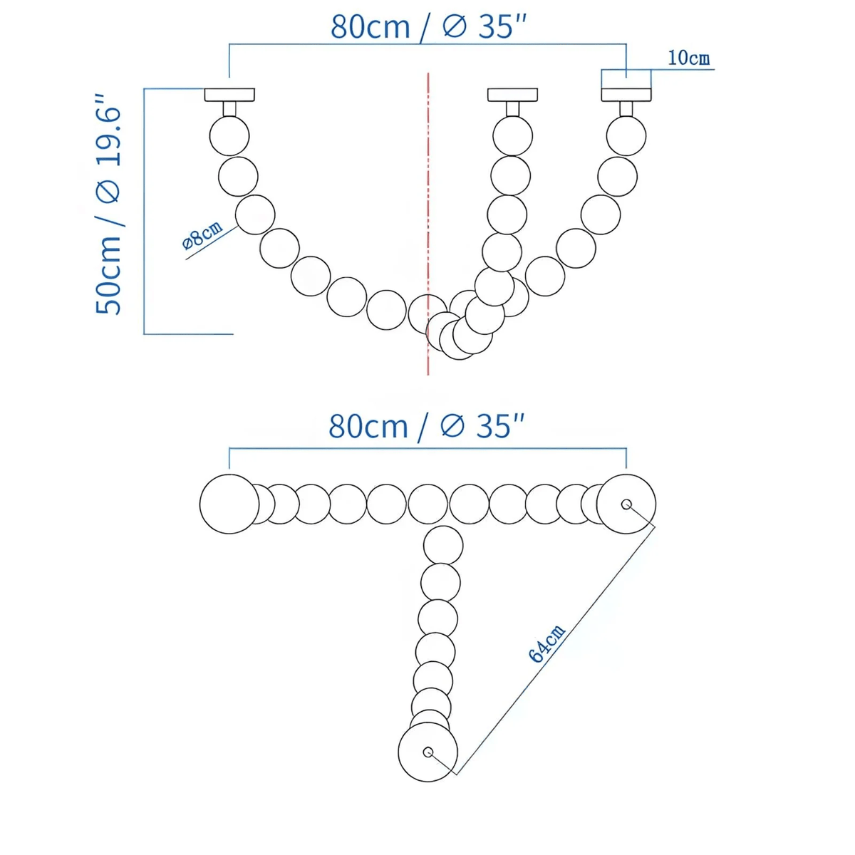 Halti Necklace Acrylic Chandelier