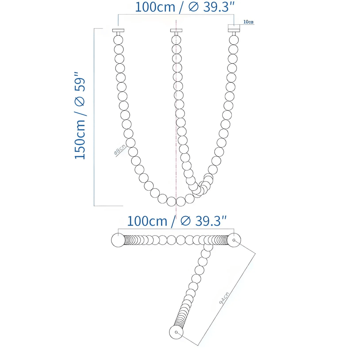 Halti Necklace Acrylic Chandelier