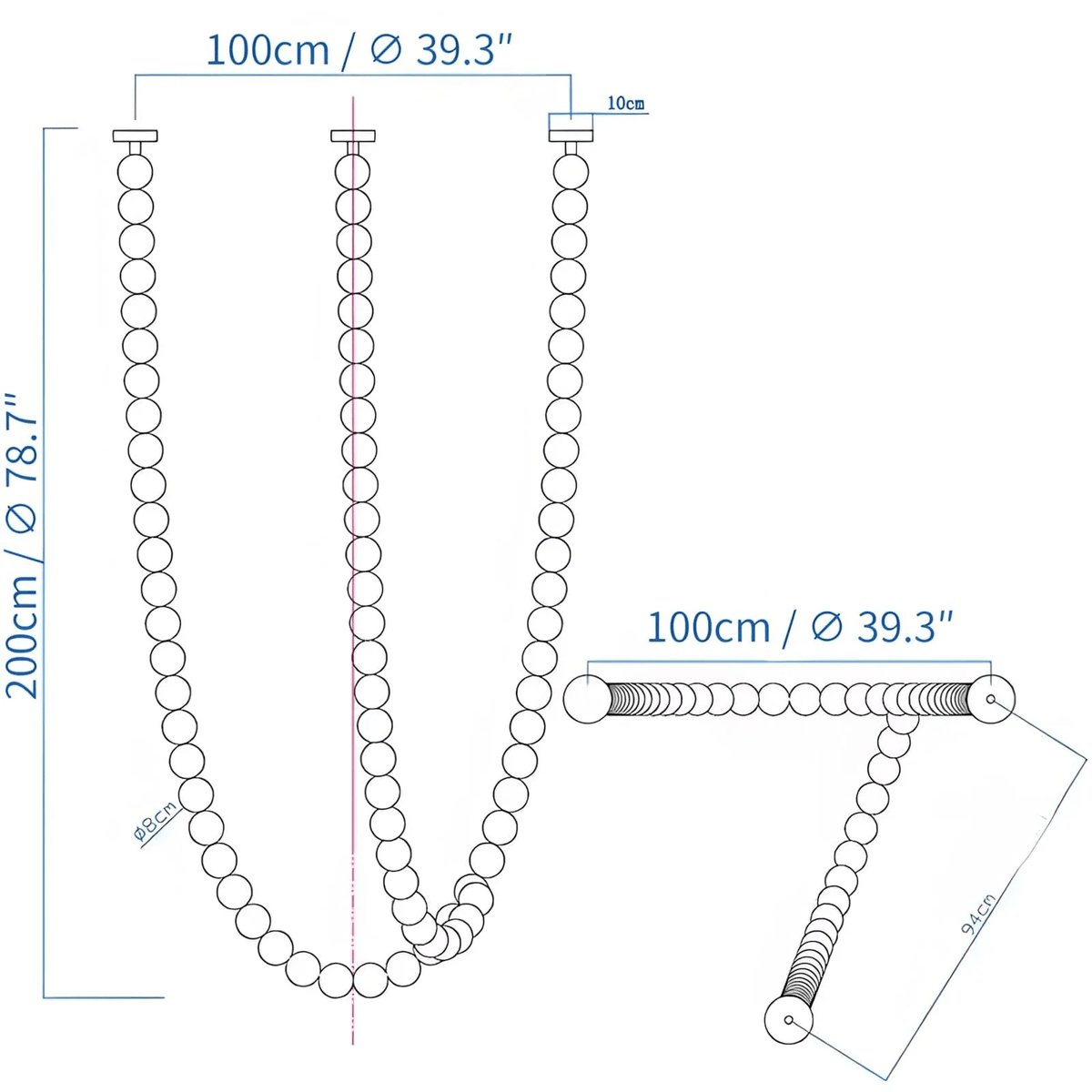 Halti Necklace Acrylic Chandelier