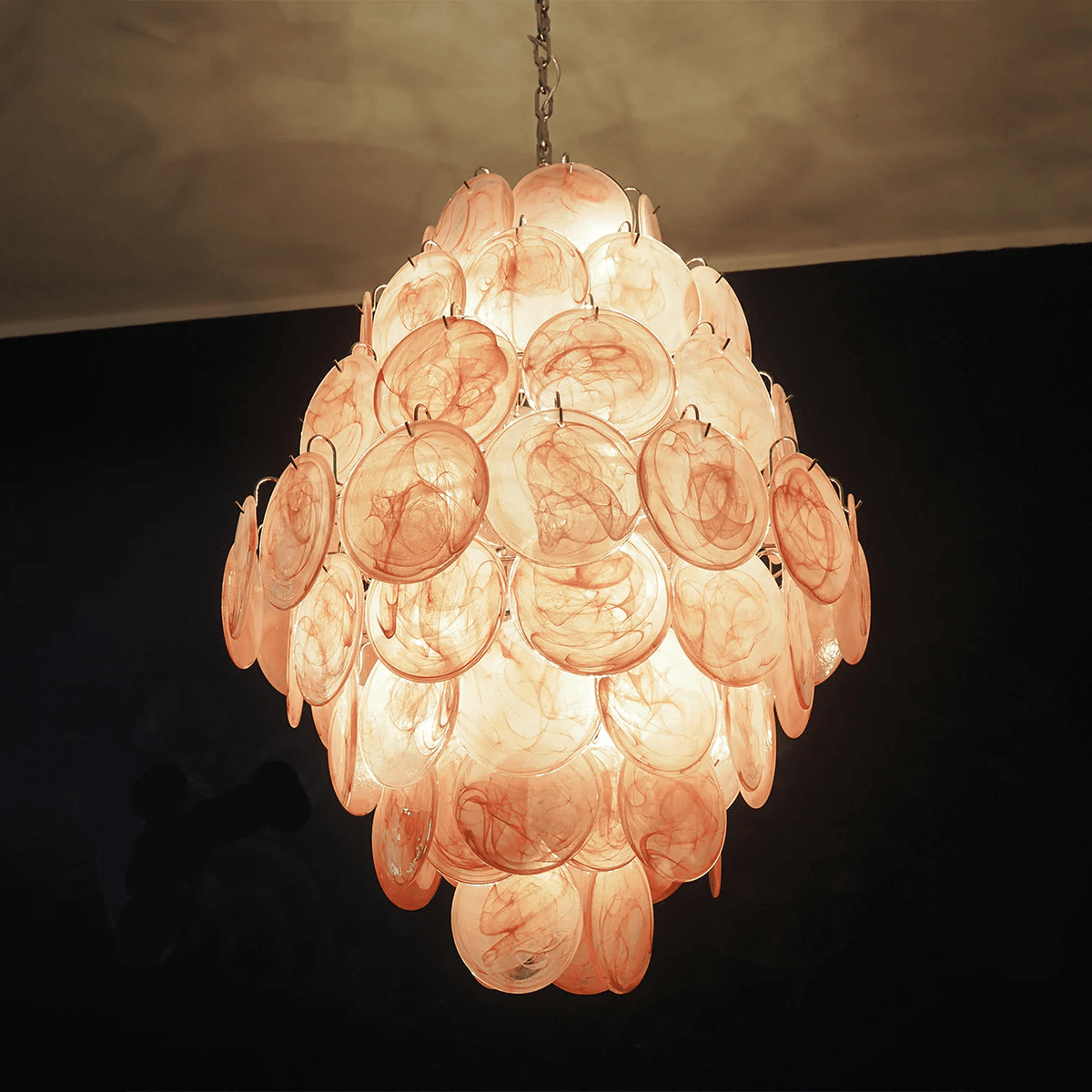 Rosa Murano Glass Chandelier