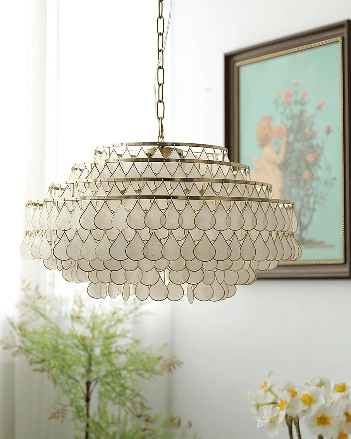 Teardrops Shell Chandelier