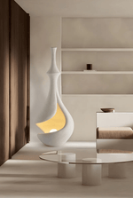 White Sere Vase Floor Lamp