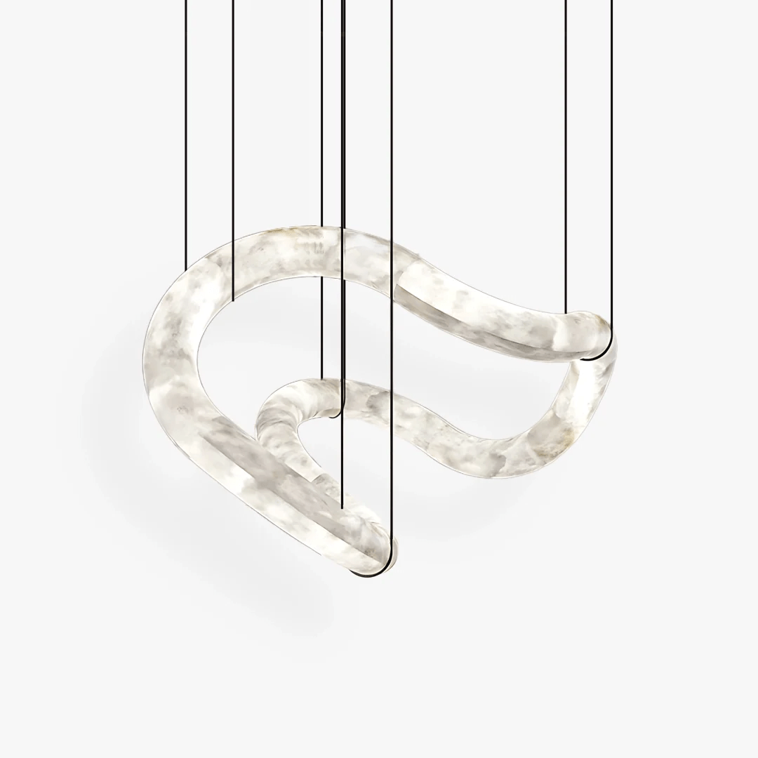 Ethereal Wave Alabaster Chandelier
