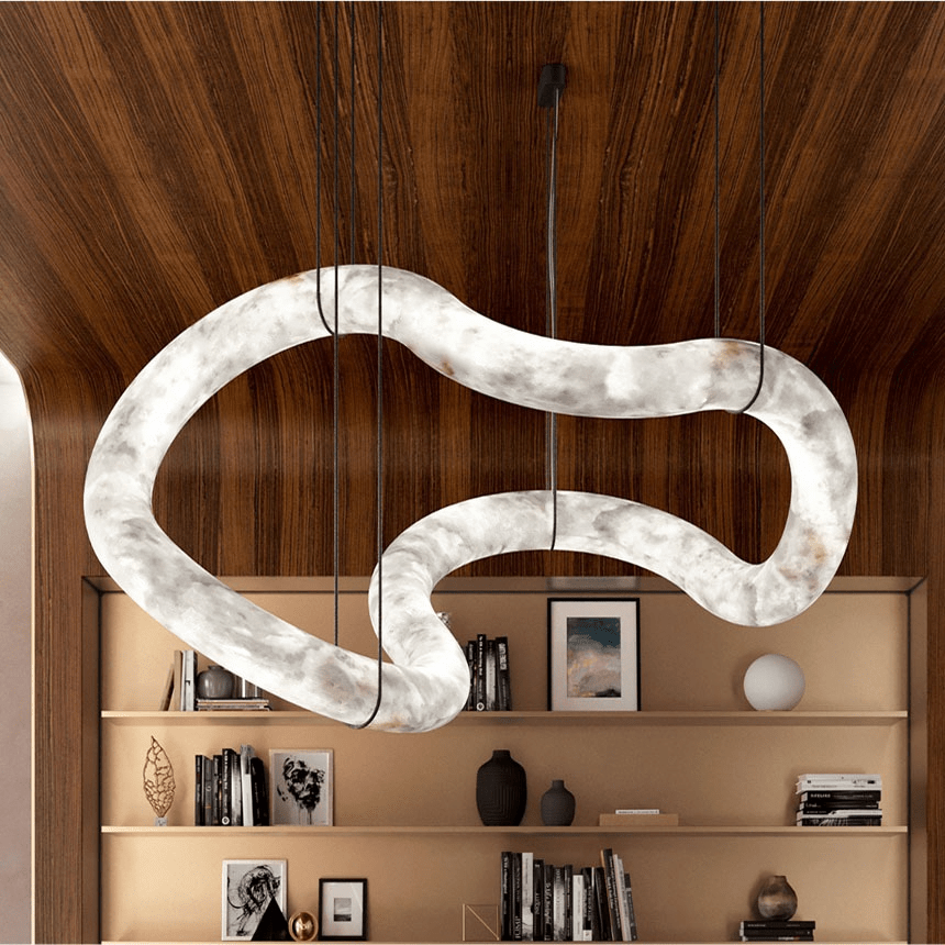 Ethereal Wave Alabaster Chandelier