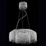 Chrome Eight-Light 23.5-Inch Rounch Chandelier with Clear Crystal