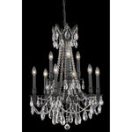 Rosalia Dark Bronze Nine-Light Chandelier with Royal Cut Crystal