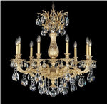 Gold Nine-Light Clear Spectra Crystal Chandelier, 30W x 31H x 30D