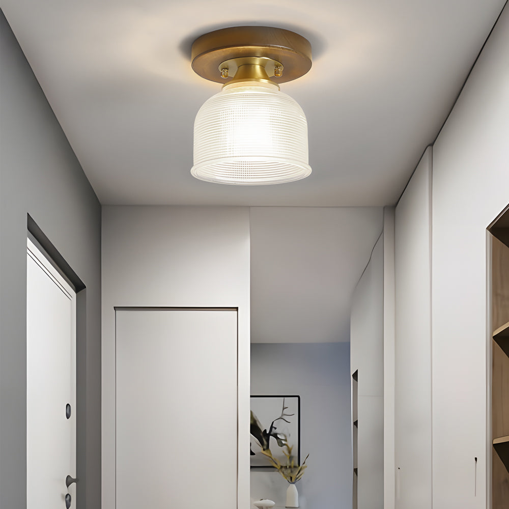 Square Iron Frame American Country Style Ceiling Light Fixture