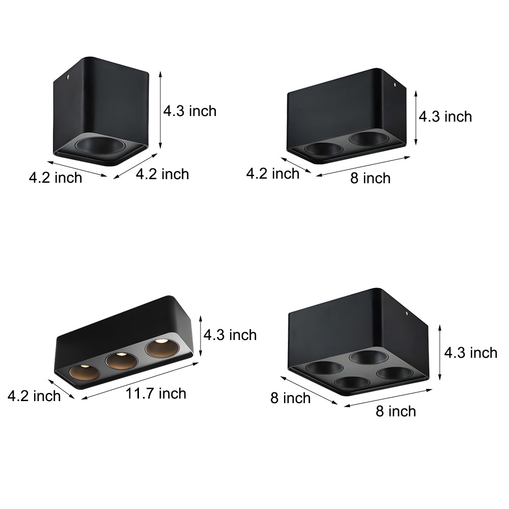 4.3-Inch H Square 7W COB LED FLush Mount Spotlight