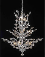 Chrome 13-Light Chandelier with Golden Teak Royal Cut Crystal