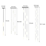 White Long Tube Multi Light Staircase Chandelier