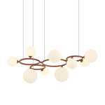5/7/9-Light Glass Ball Circular Contemporary Chandelier with 3 Step Dimming