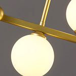 6/8-Light 3step Dimming Glass Ball LED Long Dining Room Chandelier