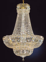 9 lights crystal chandelier in gold plated finish