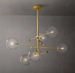 Glass Globe Mobile Six-Arm Chandelier 55"