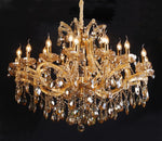 24 light traditional crystal Chandelier in congac color