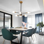 6-light LED Glass Metal Modern Chandeliers Kitchen Island Lighting