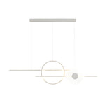 39.4'' Dimmable Ring Linear LED Island Chandeliers for Dining Room, Black/White