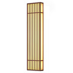 Retro Vertical Stripe Grid LED Waterproof Brown Outdoor Wall Lamp