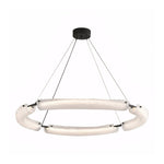 26''/34''/42'' Wide LED Frosted Water Glass Ring Chandelier