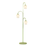 3-light Green Flower Dimmable Arc Hanging Tuilp Floor Lamp