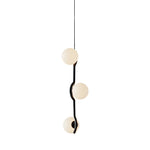 Modern Linear Glass Ball Pendant Light with 3/4/6-Light - Black/Gold