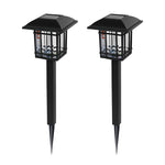 2PCS Vintage Square Waterproof LED Black Modern Solar Lawn Lights