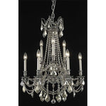 Rosalia Pewter Nine-Light Chandelier with Golden Teak/Smoky Royal Cut Crystals