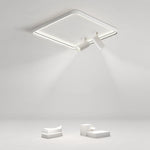 16'' Square Dimmable Flush Mount LED Lights with 2 Adjustable Spotlights Track Lights